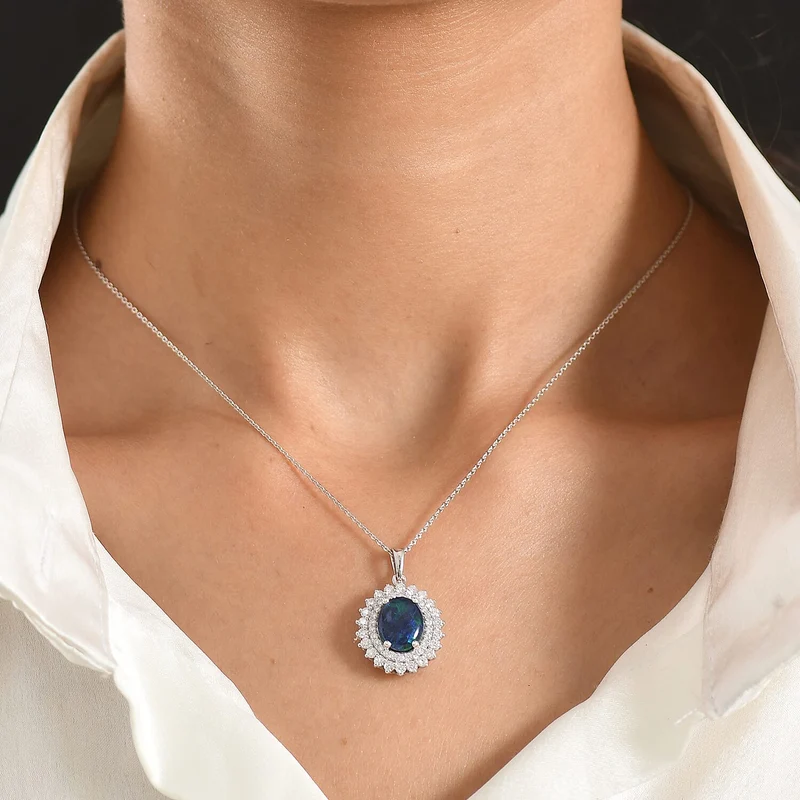 D'Joy AA, Moissanit AGI zertifiziert Schmuckset (10-15 Werktage Lieferzeit) ca. 50 cm 925 Silber Rhodiniert ca. 3,33 ct.