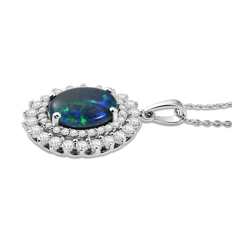 D'Joy AA, Moissanit AGI zertifiziert Schmuckset (10-15 Werktage Lieferzeit) ca. 50 cm 925 Silber Rhodiniert ca. 3,33 ct.