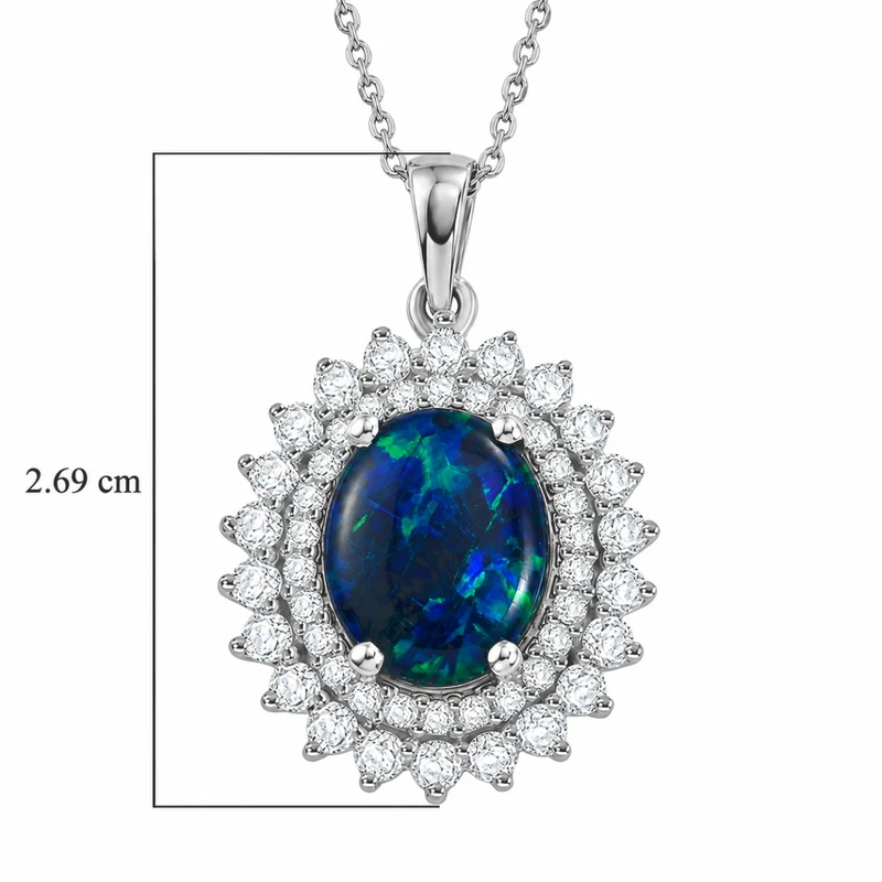 D'Joy AA, Moissanit AGI zertifiziert Schmuckset (10-15 Werktage Lieferzeit) ca. 50 cm 925 Silber Rhodiniert ca. 3,33 ct.