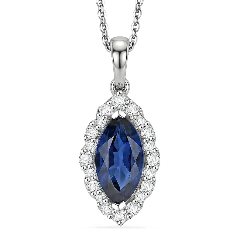 D'Joy AA Kyanit, Moissanit AGI zertifiziert Schmuckset (10-15 Werktage Lieferzeit) ca. 45 cm 925 Silber Rhodiniert ca. 6,70 ct.