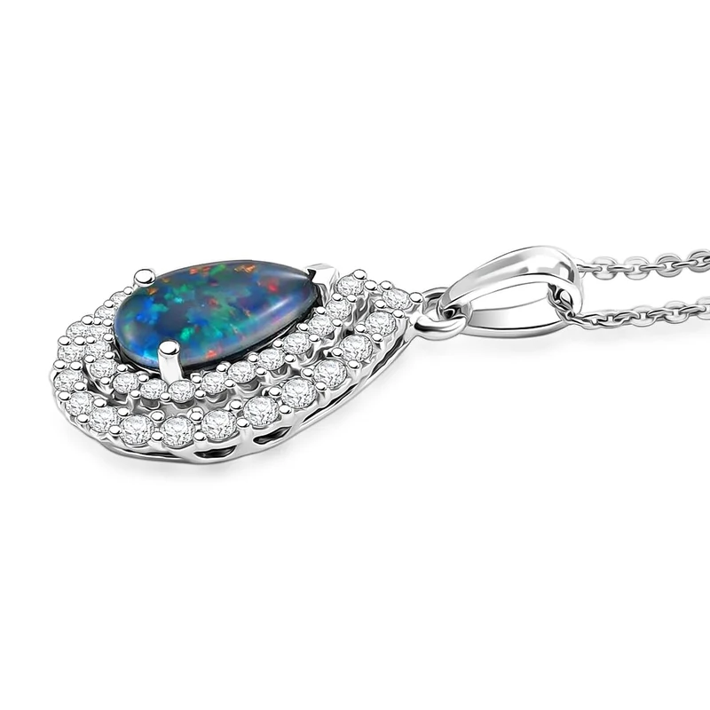 D'Joy AA, Moissanit AGI zertifiziert Schmuckset (10-15 Werktage Lieferzeit) ca. 50 cm 925 Silber Rhodiniert ca. 2,01 ct.