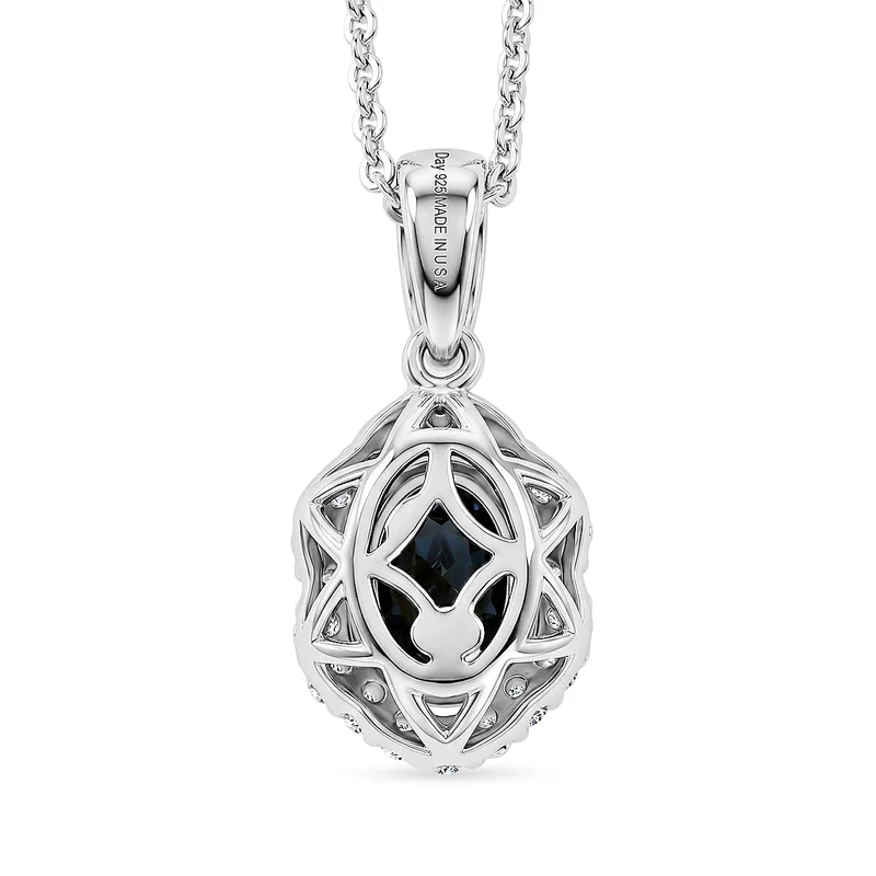 D'Joy AA Platin-Spinell, Moissanit AGI zertifiziert Schmuckset ca. 45 cm 925 Silber Rhodiniert ca. 1,08 ct. (9-14 Werktage Lieferzeit)