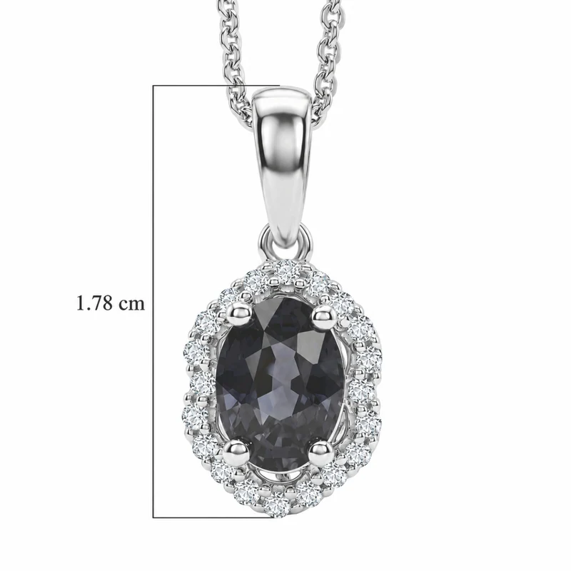 D'Joy AA Platin-Spinell, Moissanit AGI zertifiziert Schmuckset ca. 45 cm 925 Silber Rhodiniert ca. 1,08 ct. (9-14 Werktage Lieferzeit)