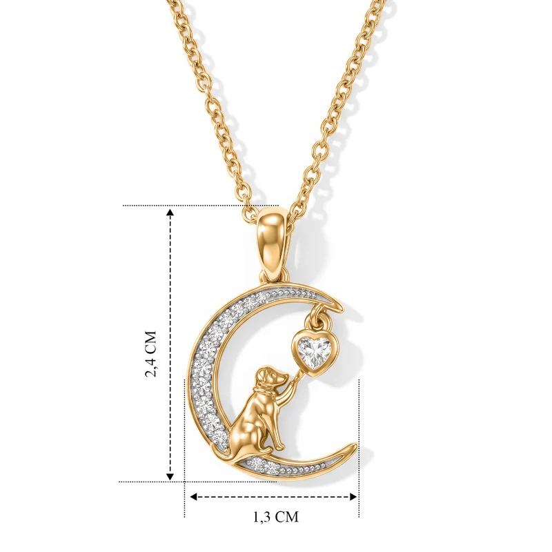 D'Joy Moissanit Schmuckset ca. 50 cm 925 Silber 750 Vergoldet und Edelstahl 750 Vergoldet ca. 0,20 ct.