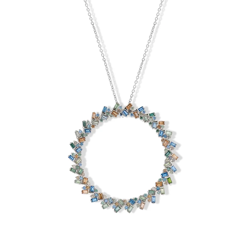 LUXURIANT DIAMOND - Lab Grown Gelb Diamant SGL zertifiziert SI, Lab Grown Blauer Diamant Schmuckset ca. 50 cm 925 SIlber Rhodiniert ca. 1.00 ct