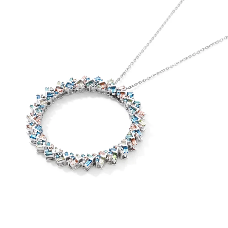 LUXURIANT DIAMOND - Lab Grown Gelb Diamant SGL zertifiziert SI, Lab Grown Blauer Diamant Schmuckset ca. 50 cm 925 SIlber Rhodiniert ca. 1.00 ct