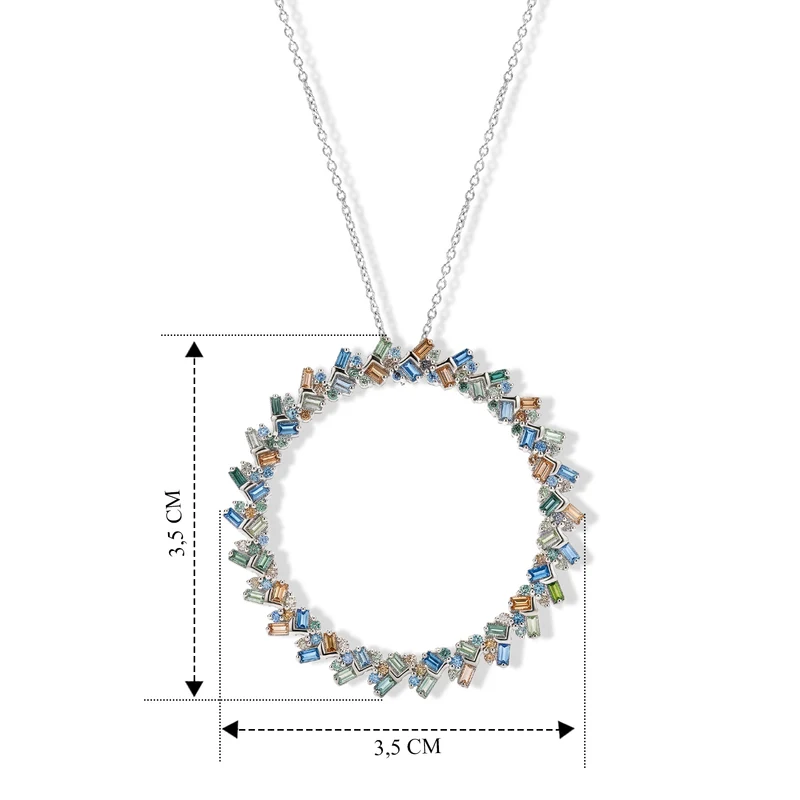 LUXURIANT DIAMOND - Lab Grown Gelb Diamant SGL zertifiziert SI, Lab Grown Blauer Diamant Schmuckset ca. 50 cm 925 SIlber Rhodiniert ca. 1.00 ct