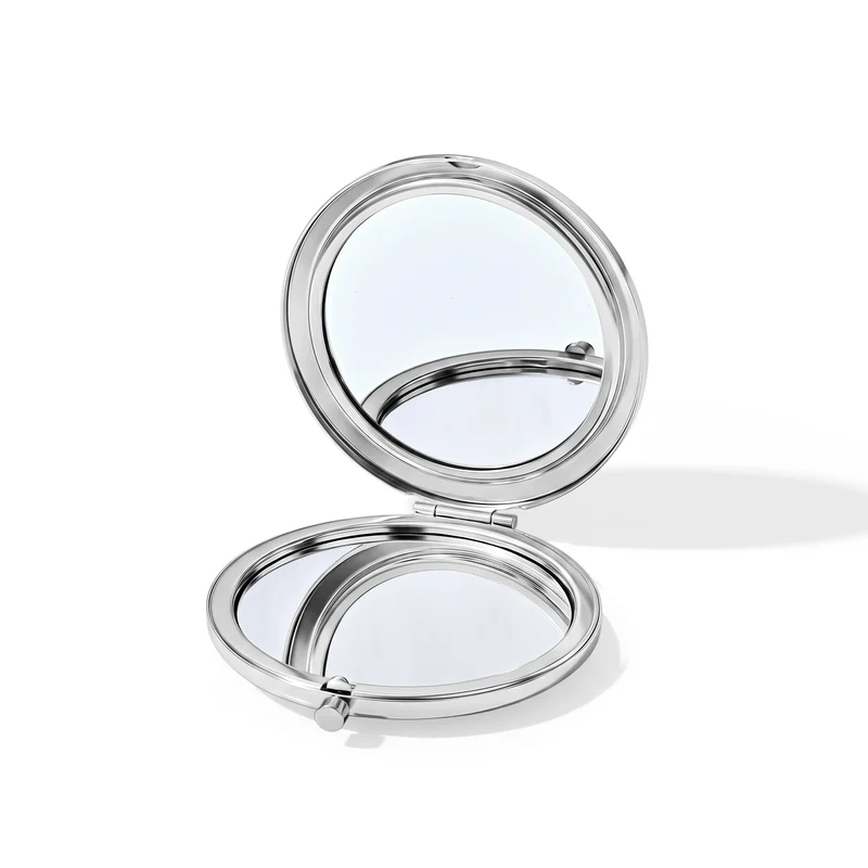 Gelber Quarzit Anhänger mit 50+5cm Edelstahl Kette und Taschenspiegel, Legierung - 80 ct.