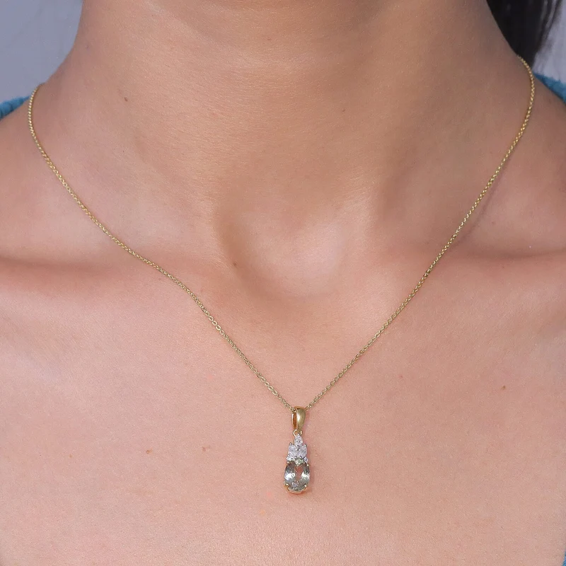 D'Joy AA Turkizit, Moissanit AGI zertifiziert Schmuckset (10-15 Werktage Lieferzeit) ca. 50 cm 925 Silber 750 Gelbgold vermeil ca. 1,62 ct.