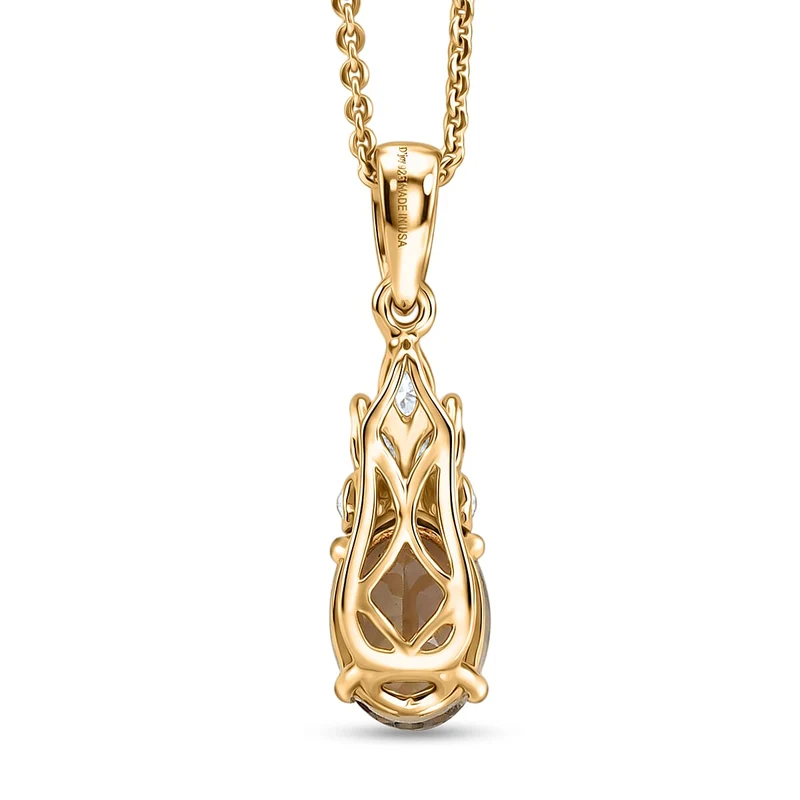 D'Joy AA Turkizit, Moissanit AGI zertifiziert Schmuckset (10-15 Werktage Lieferzeit) ca. 50 cm 925 Silber 750 Gelbgold vermeil ca. 1,62 ct.