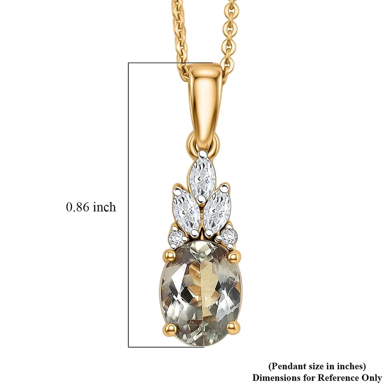 D'Joy AA Turkizit, Moissanit AGI zertifiziert Schmuckset (10-15 Werktage Lieferzeit) ca. 50 cm 925 Silber 750 Gelbgold vermeil ca. 1,62 ct.