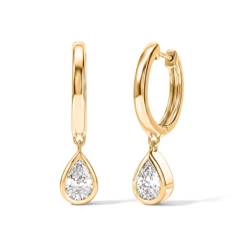 LUXURIANT 0,82 ct. SGL zertifizierte VS-EF Labor Diamant Ohrringe, 925 Silber 750 Gelbgold Vermeil