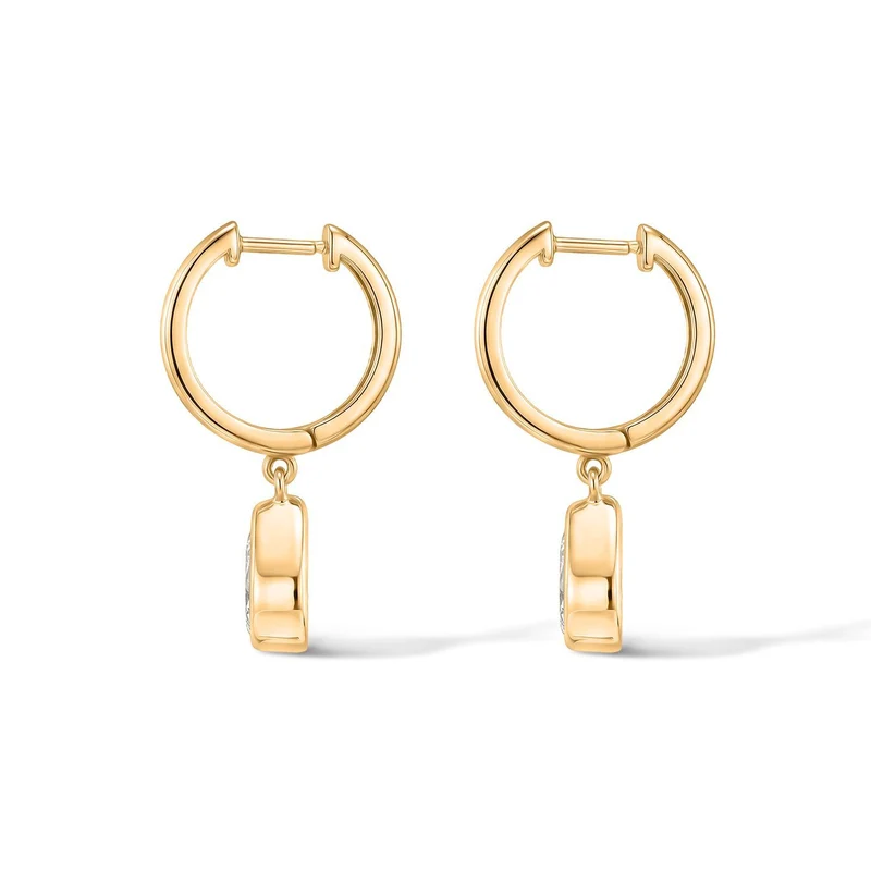 LUXURIANT 0,82 ct. SGL zertifizierte VS-EF Labor Diamant Ohrringe, 925 Silber 750 Gelbgold Vermeil