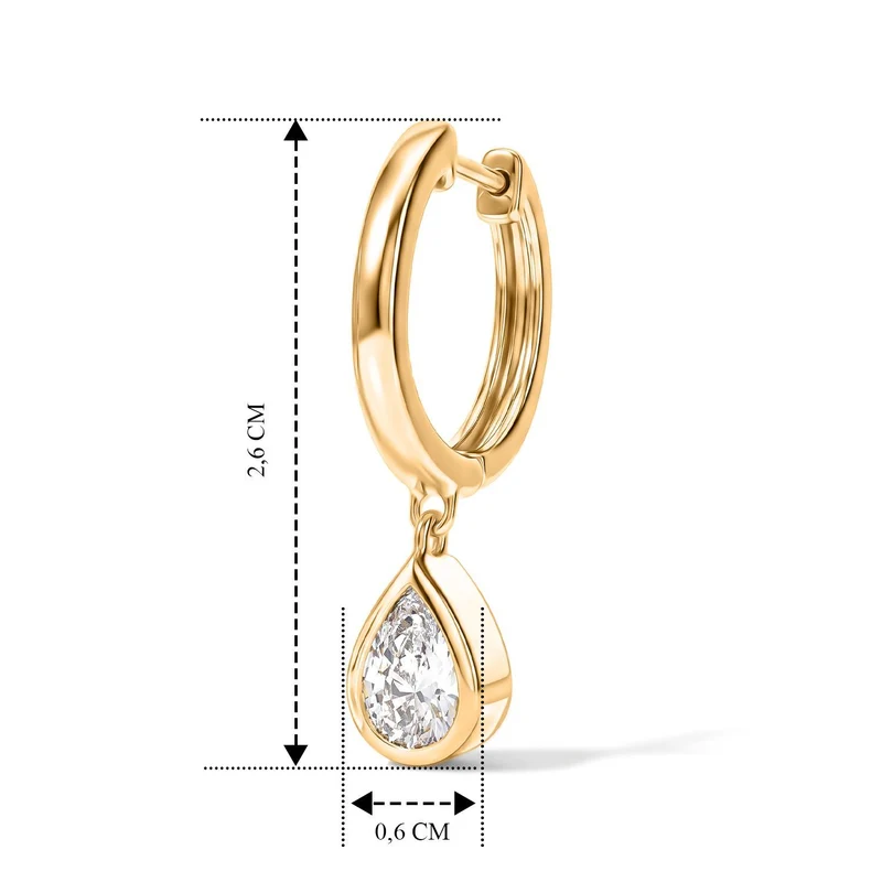 LUXURIANT 0,82 ct. SGL zertifizierte VS-EF Labor Diamant Ohrringe, 925 Silber 750 Gelbgold Vermeil