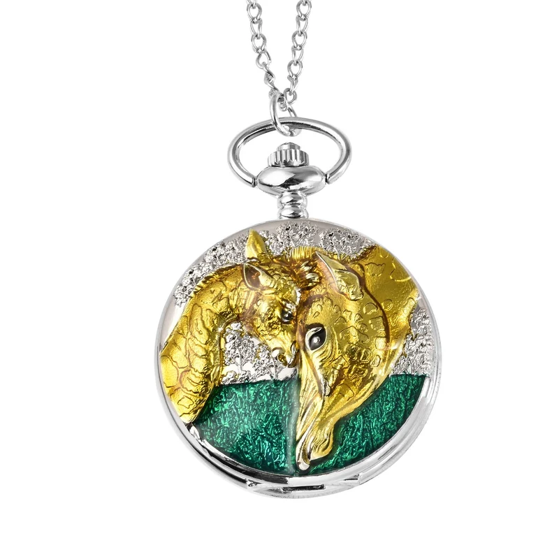 Strada - Weiße Kristall Taschenuhr im Bienenstock Design, japanisches Uhrwerk, goldfarben