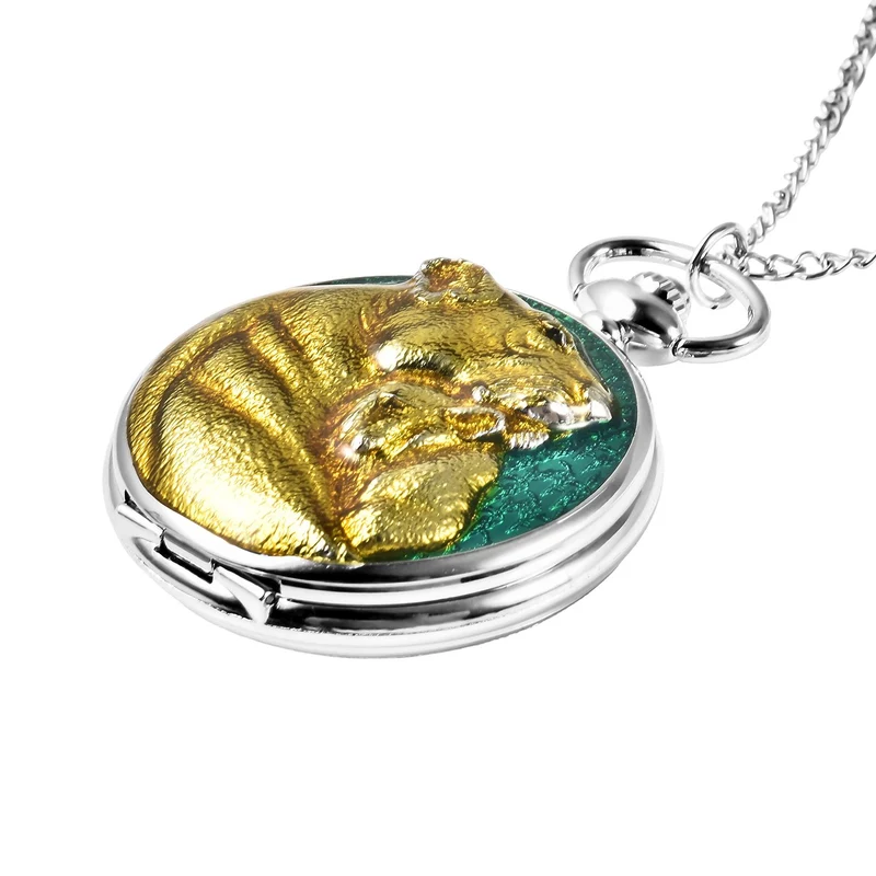 Strada - Weiße Kristall Taschenuhr im Bienenstock Design, japanisches Uhrwerk, goldfarben