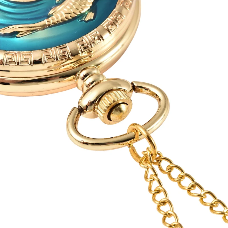 Strada - Weiße Kristall Taschenuhr im Bienenstock Design, japanisches Uhrwerk, goldfarben