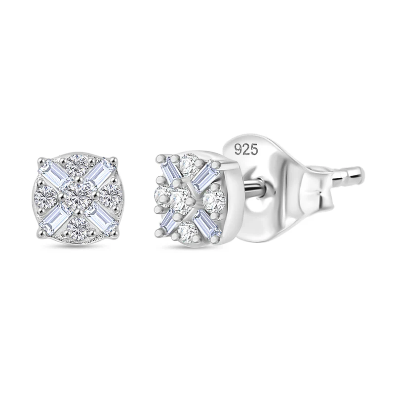 D'Joy Grüner Diamant Ohrringe 925 Silber rhodiniert ca. 0.15 ct