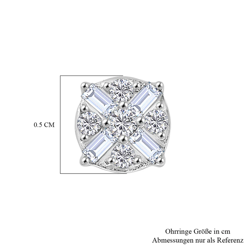 D'Joy Grüner Diamant Ohrringe 925 Silber rhodiniert ca. 0.15 ct