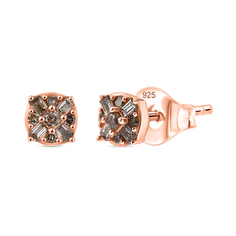 D'Joy Grüner Diamant Ohrringe 925 Silber rhodiniert ca. 0.15 ct