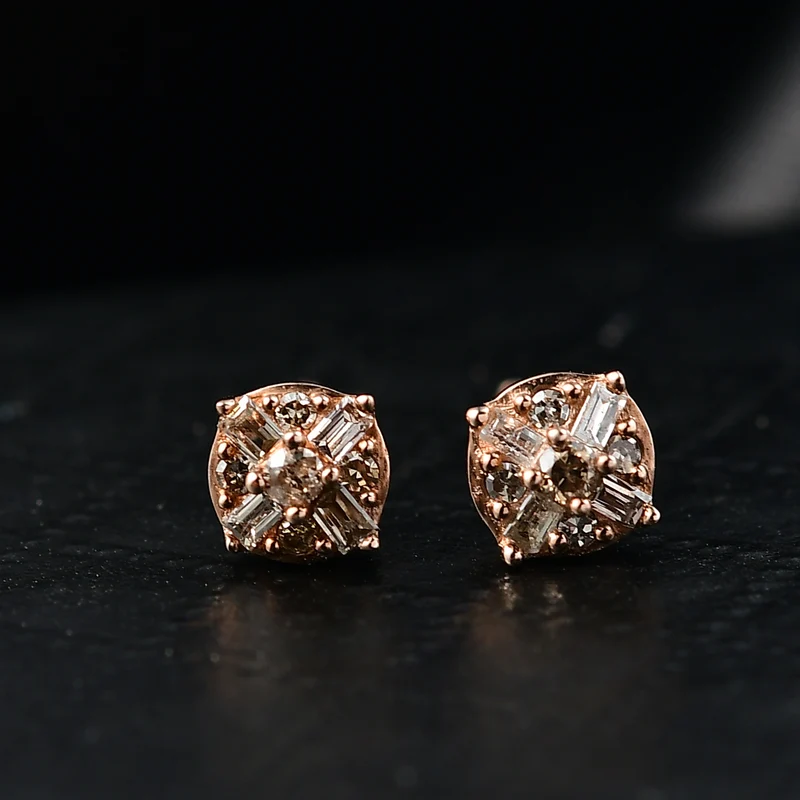 D'Joy Grüner Diamant Ohrringe 925 Silber rhodiniert ca. 0.15 ct
