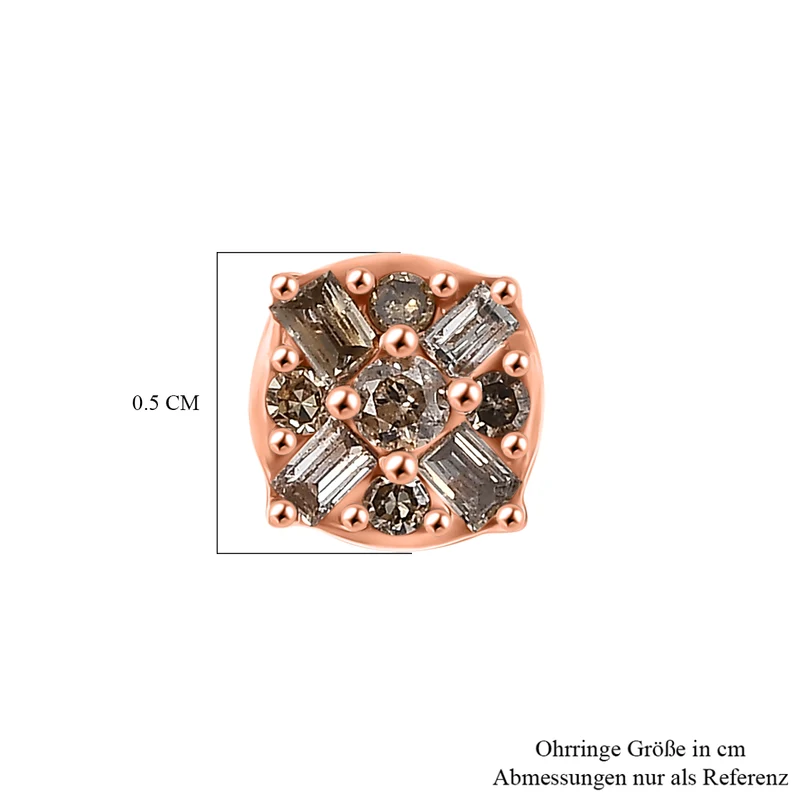 D'Joy Grüner Diamant Ohrringe 925 Silber rhodiniert ca. 0.15 ct