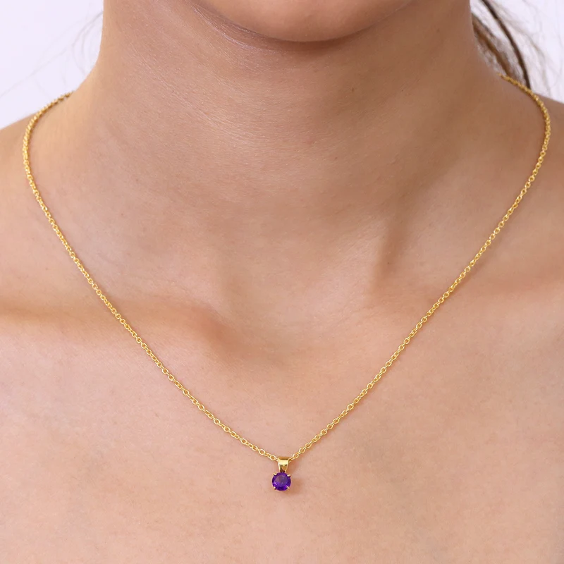 3er Set Anhänger mit Afrikanischem Amethyst, Schwarzem Spinell und Weißem Topas, 925 Silber und 316L Edelstahl, platiniert, Kette ca. 50 cm, ca. 1,50 ct