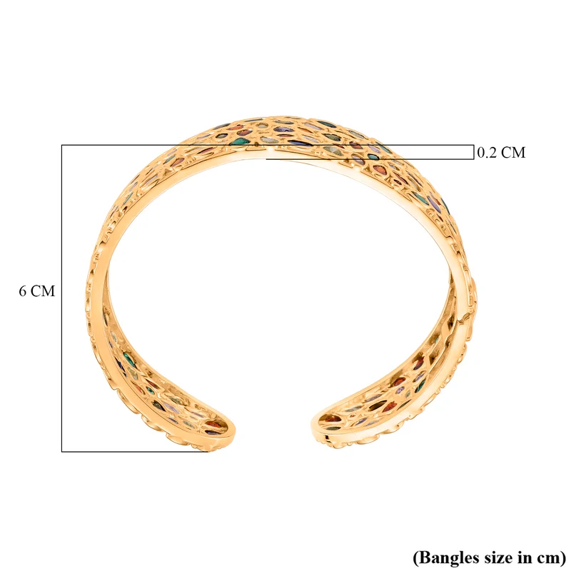 Mehrfarbiger Zirkonia Armreif ca. 19 cm Nickelfreies Messing 5.00 ct