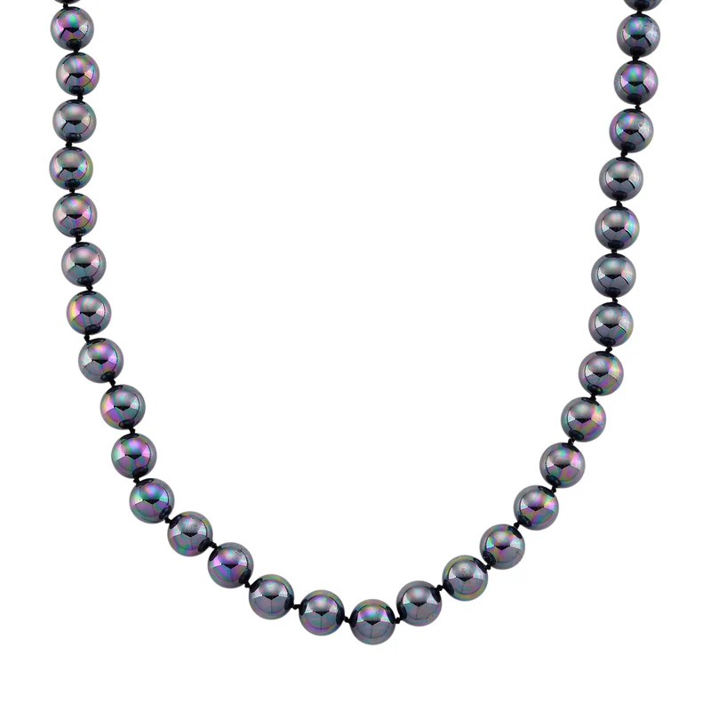 Pfaufarbenes Muschelkernperle Schmuckset, 316L Edelstahl