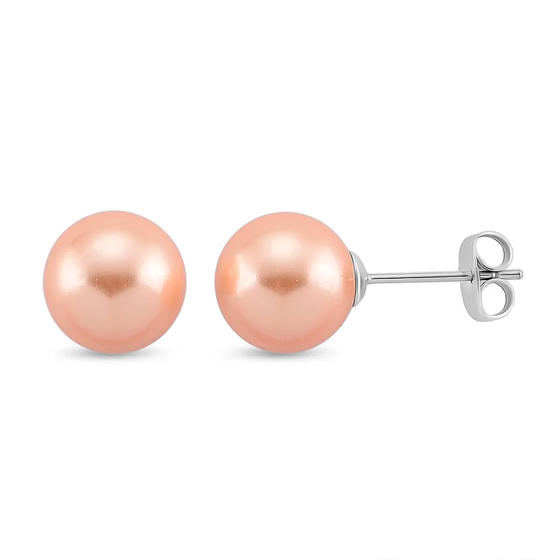Pfaufarbenes Muschelkernperle Schmuckset, 316L Edelstahl