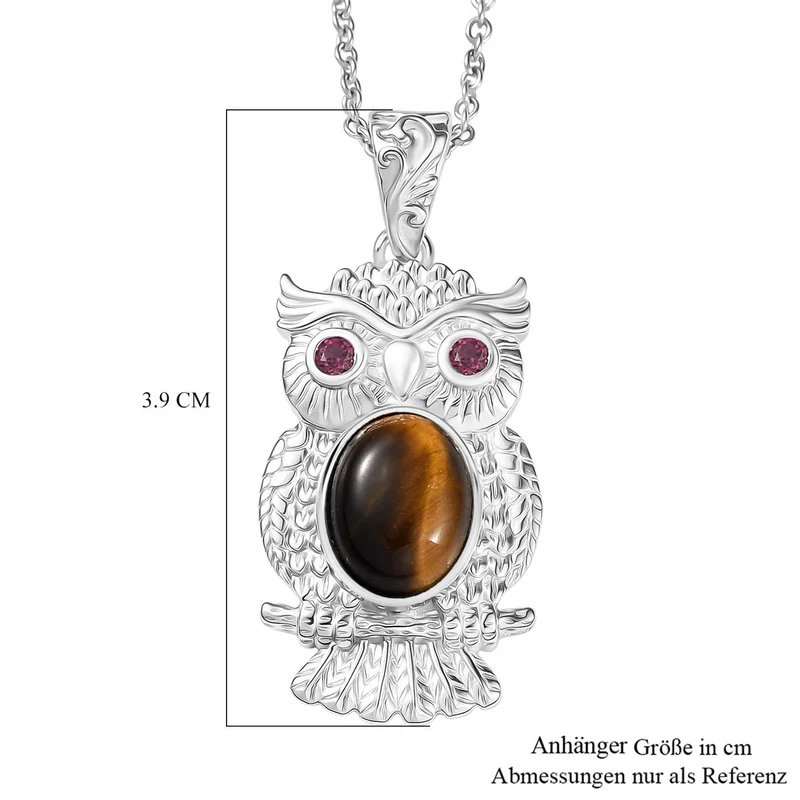 Tigerauge, Rhodolith Granat Schmuckset ca. 2.87 ct