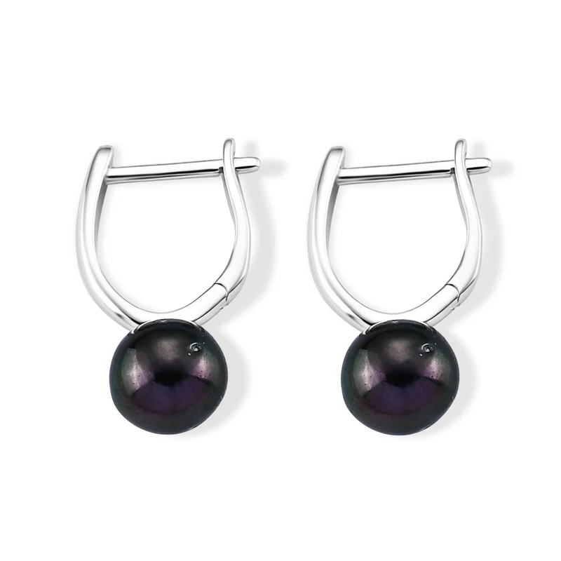 D'Joy Tahiti Perle (8-9 mm) Ohrringe 925 Silber Rhodiniert