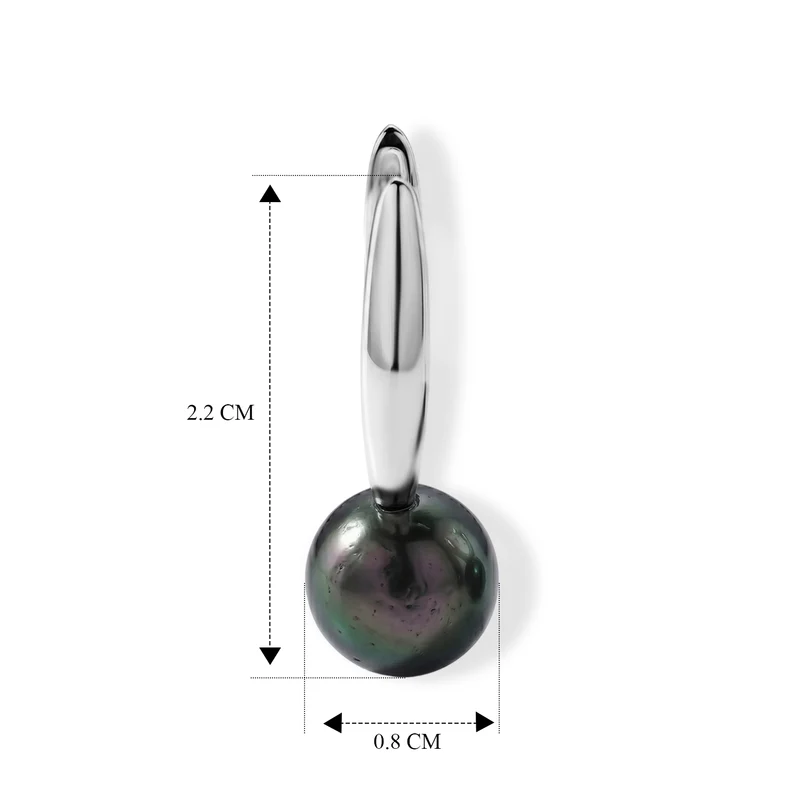 D'Joy Tahiti Perle (8-9 mm) Ohrringe 925 Silber Rhodiniert