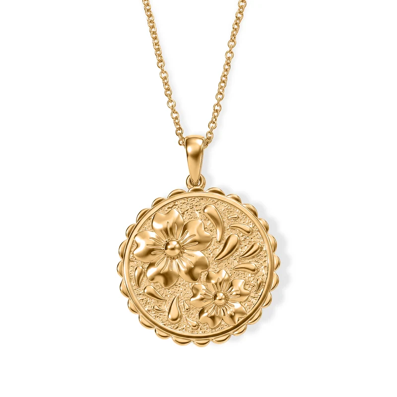 EVER TRUE Reine Bronze 750 Vergoldet und Edelstahl 750 Vergoldet Anhänger mit Kette, ca. 50 cm ca. 8,40g