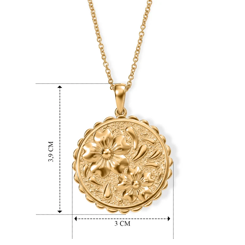 EVER TRUE Reine Bronze 750 Vergoldet und Edelstahl 750 Vergoldet Anhänger mit Kette, ca. 50 cm ca. 8,40g