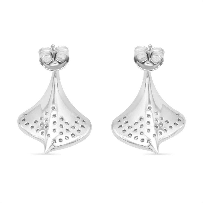 Lustro Stella Weißer Zirkonia Ohrringe 925 Silber rhodiniert