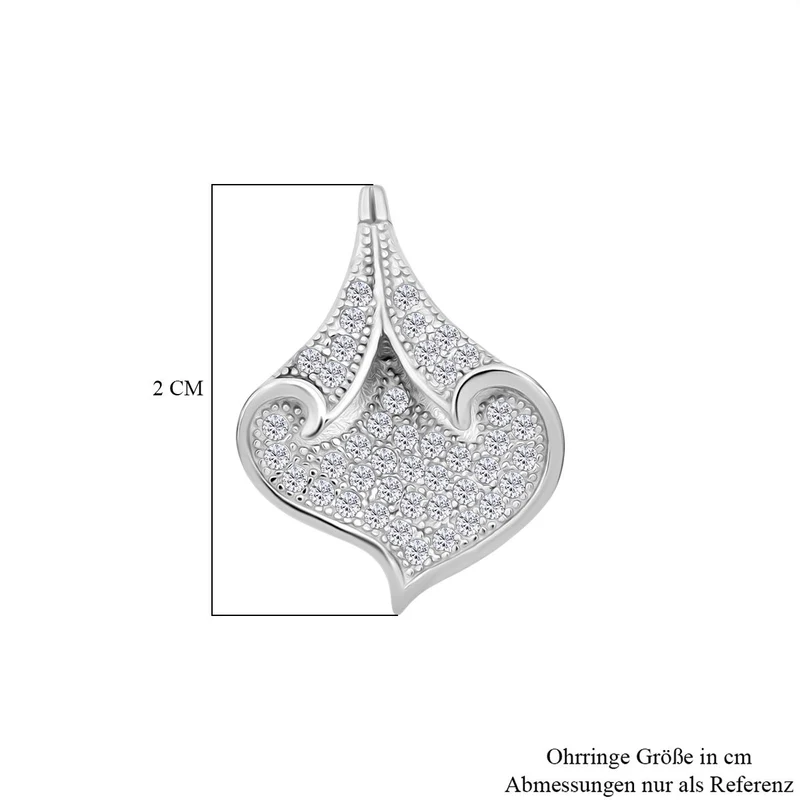 Lustro Stella Weißer Zirkonia Ohrringe 925 Silber rhodiniert
