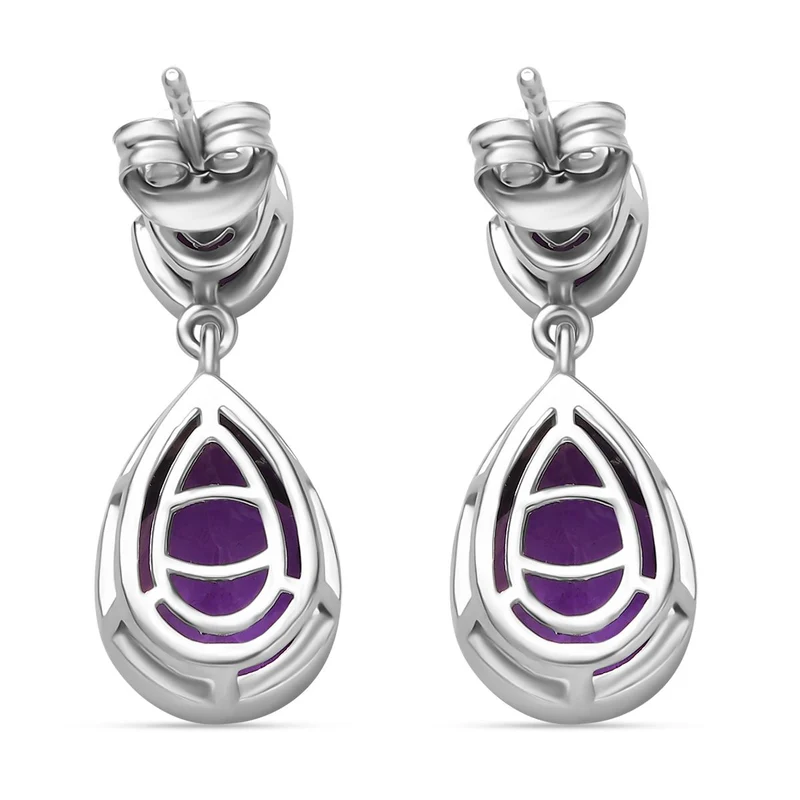 Afrikanischer Amethyst Ohrringe Messing ca. 6,69 ct.