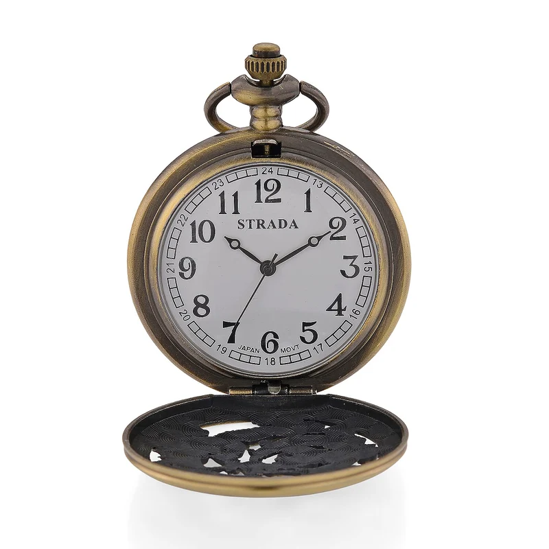STRADA - Japanese Reines Eisen Antike Bronze Plattierung Uhren 91.4 cm ca. 45,00g