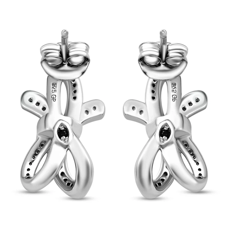 GP Amore Ribbon Kollektion - weiße Diamant Ohrringe, 925 Silber platiniert ca. 0.34 ct