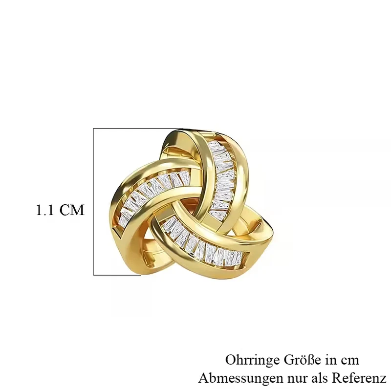 D'Joy blaue Diamant Liebesknoten Ohrstecker, 925 Silber platiniert - 0,25 ct.