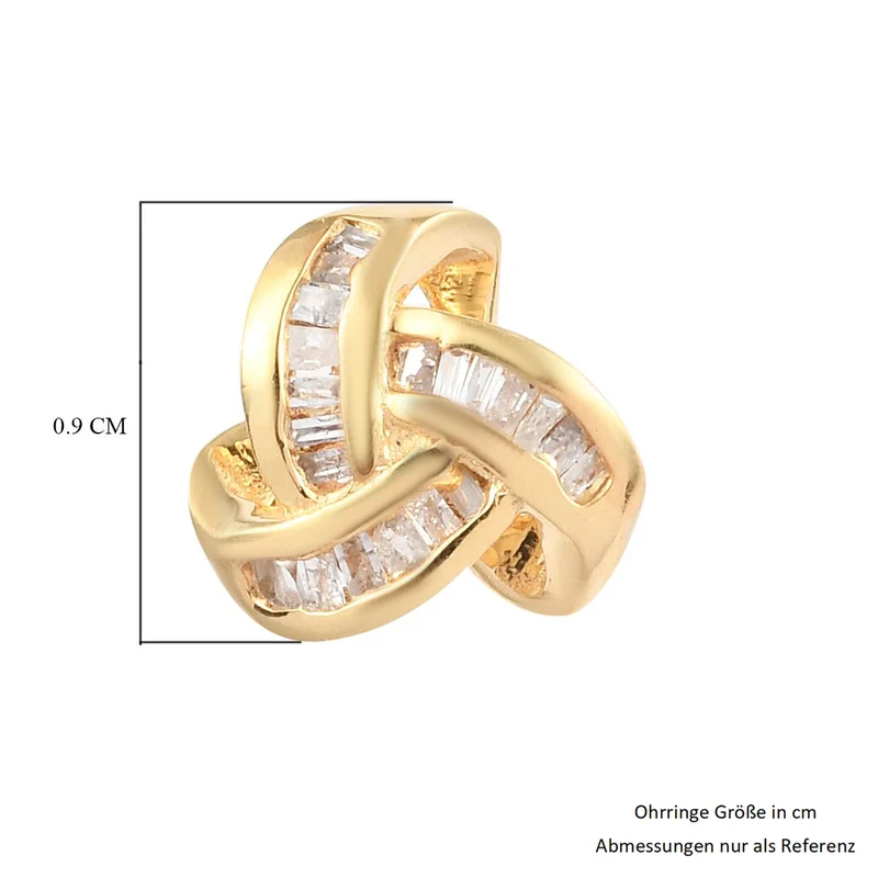 D'Joy blaue Diamant Liebesknoten Ohrstecker, 925 Silber platiniert - 0,25 ct.
