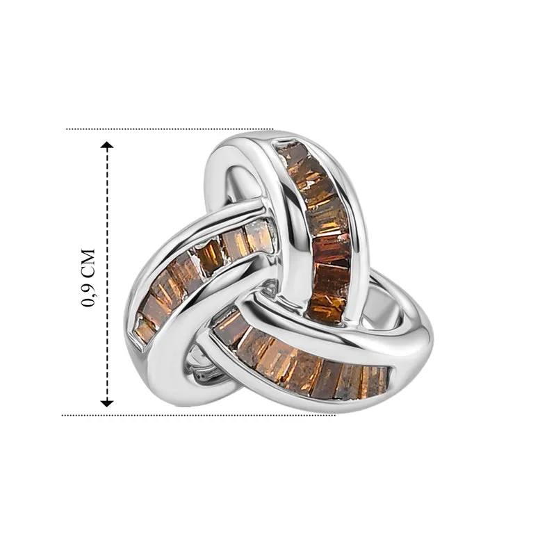 D'Joy blaue Diamant Liebesknoten Ohrstecker, 925 Silber platiniert - 0,25 ct.