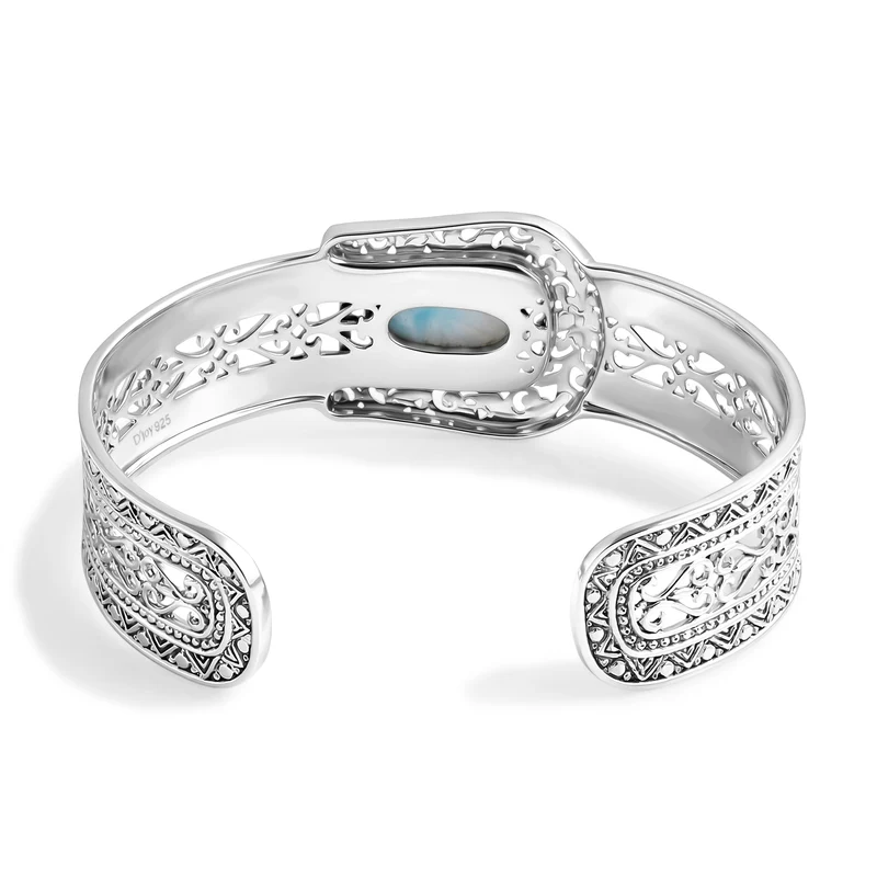 D'Joy AA Larimar Armreif ca. 19 cm 925 Silber ca. 3,75 ct.