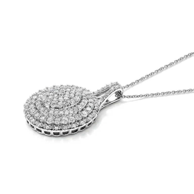 LUXURIANT DIAMOND - Lab Grown Diamant SGL zertifiziert SI-GH Schmuckset ca. 50 cm 925 Silber Rhodiniert ca. 2,02 ct.