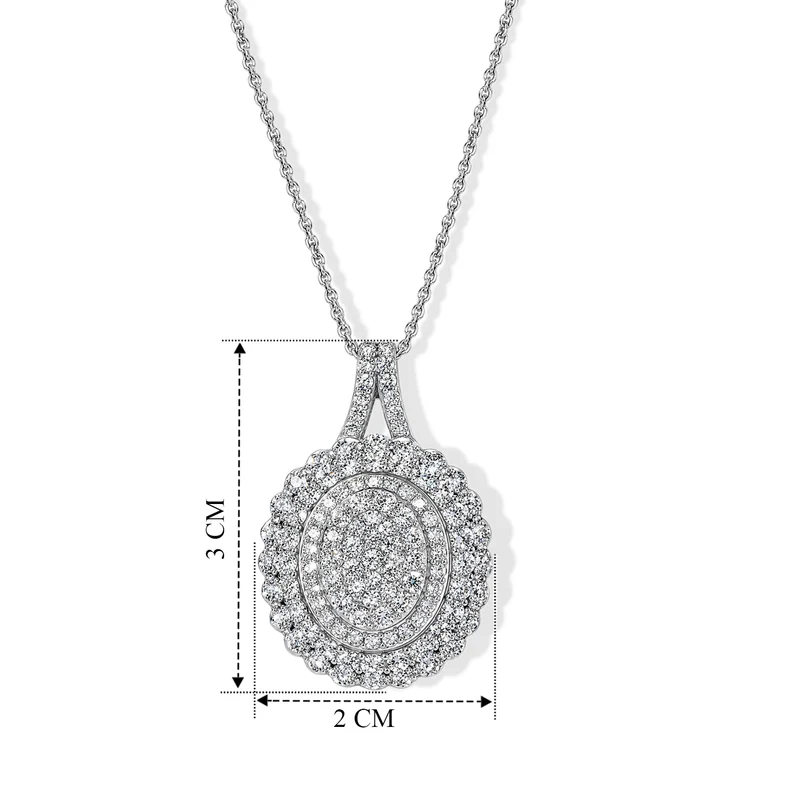 LUXURIANT DIAMOND - Lab Grown Diamant SGL zertifiziert SI-GH Schmuckset ca. 50 cm 925 Silber Rhodiniert ca. 2,02 ct.