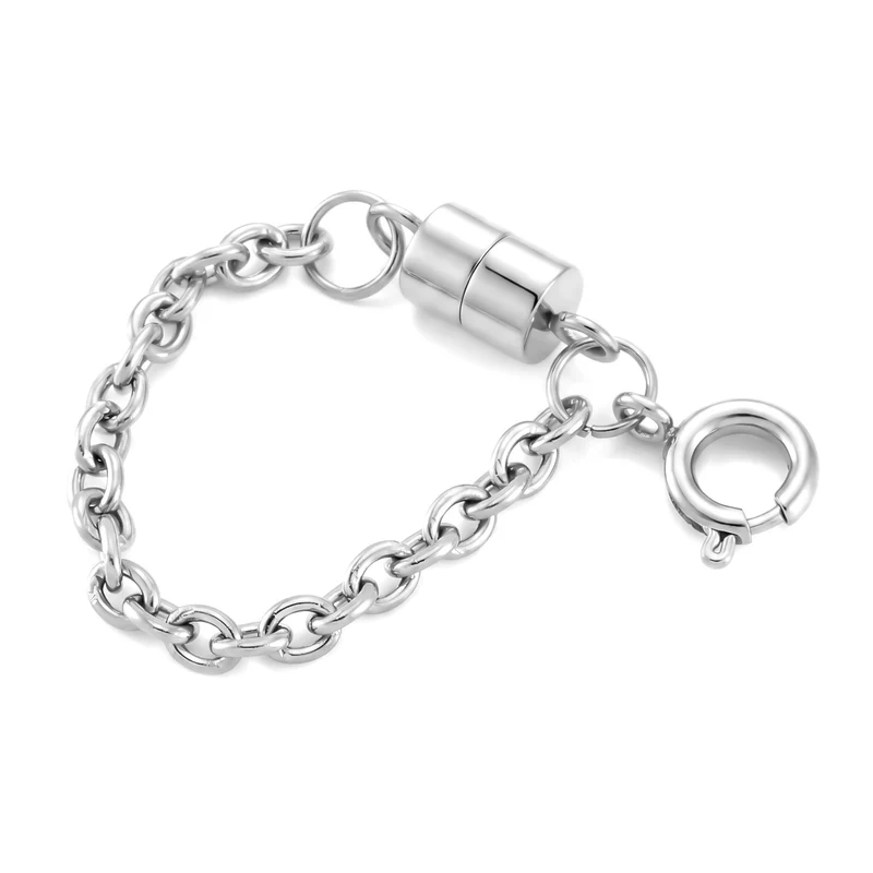 2er Set Armband Magnetschließe mit Extender aus 316L Edelstahl, Silberfarben und Goldfarben