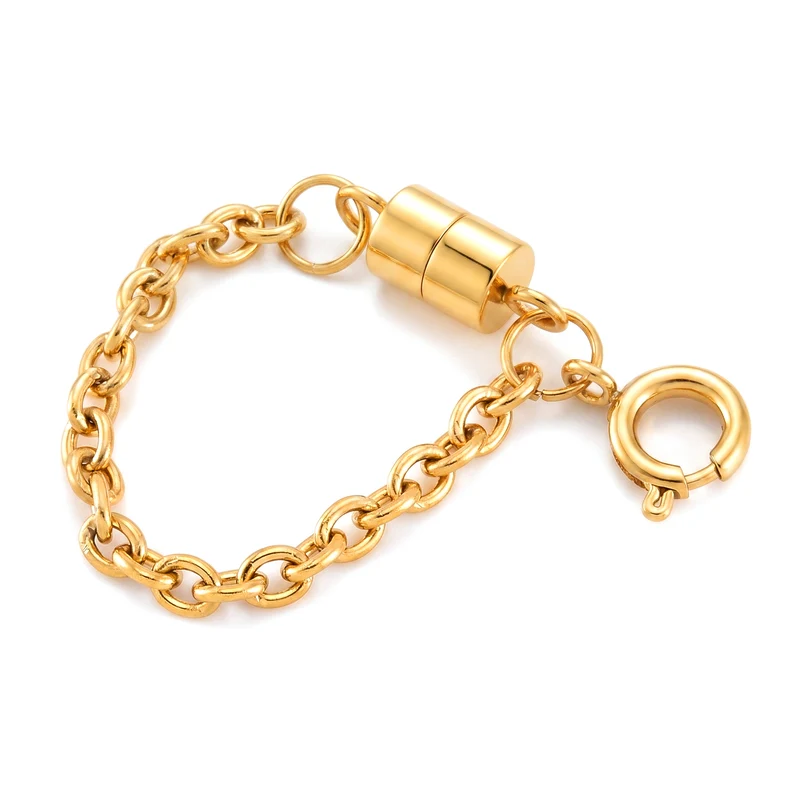 2er Set Armband Magnetschließe mit Extender aus 316L Edelstahl, Silberfarben und Goldfarben