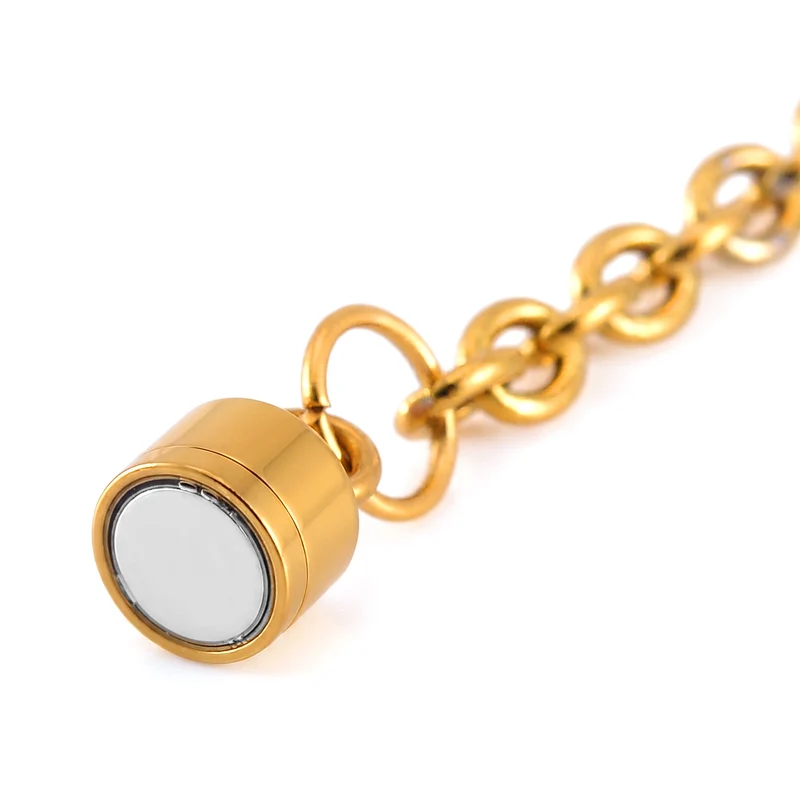 2er Set Armband Magnetschließe mit Extender aus 316L Edelstahl, Silberfarben und Goldfarben
