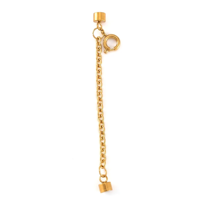 2er Set Armband Magnetschließe mit Extender aus 316L Edelstahl, Silberfarben und Goldfarben